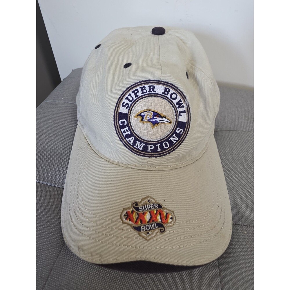 Vintage Baltimore Ravens SuperBowl XXXV Champions NFL Strapback Hat Cap HtF GuC